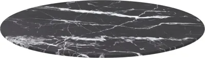 Produktbild von vidaXL Tischplatte Schwarz Ø70x0,8 cm Hartglas in Marmoroptik