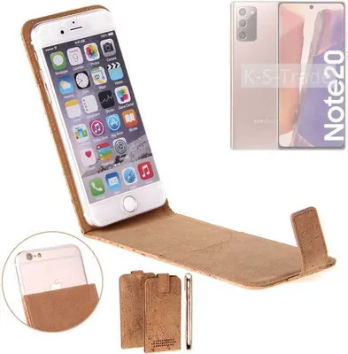 Produktbild von K-S-Trade Handyhülle kompatibel mit Samsung Galaxy Note20 LTE Kork Hülle Flipstyle Case Schutzhülle Kork Case Hülle Flip cover Klapphülle Klapp,