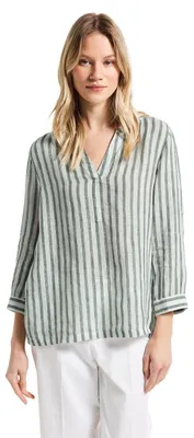 Produktbild von Street One SOL_Striped Splitneck Blouse Garden Green 36