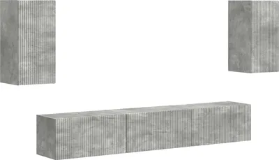 Immagine prodotto di vidaXL Set di mobili TV, 5 pezzi, grigio cemento, materiale composito di legno
