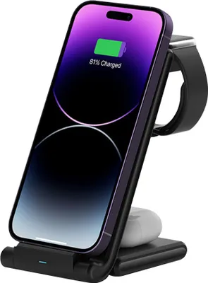 Produktbild von MMOBIEL Drahtloses Ladegerät für iPhone, Apple Watch & AirPods 3-in-1 Schnellladestation
