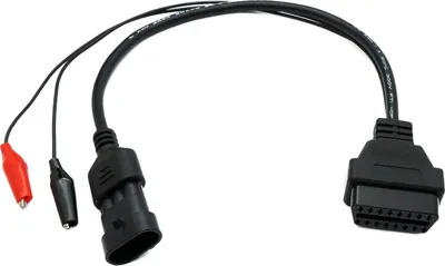 Produktbild von OBD Kabel 30 cm OBD 2 Buchse für Fiat 3pin in Schwarz für Auto Diagnose