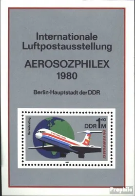 Produktbild von Briefmarken DDR 1980 Mi Block59 (kompl.Ausgabe) Ersttagssonderstempel gestempelt 25 Jahre INTERFLUG / Bl.59