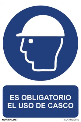 Produktbild von Pflichtschild "Helmgebrauch vorgeschrieben" (PVC 0,7 mm) 30x40 cm