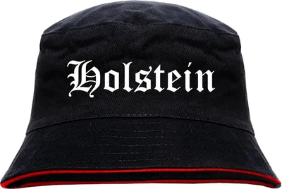 Produktbild von Holstein Anglerhut - Altdeutsche Schrift - Schwarz-Roter Fischerhut S/M SchwarzRot