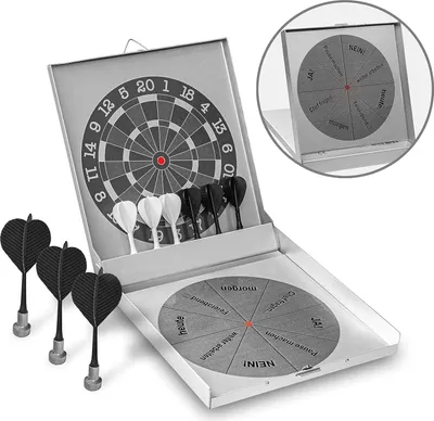 Produktbild von Anti-Stress-Dartboard - 9 magnetische Darts - Entscheidungsunterstützung - Büroschpielzeug - Geschenk - Gadget - Stressabbau