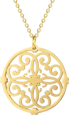 Produktbild von Karisma Damen Edelstahl Anhängerkette Collier Chakra Farbwahl 80cm Lang CQD101 - Roségold
