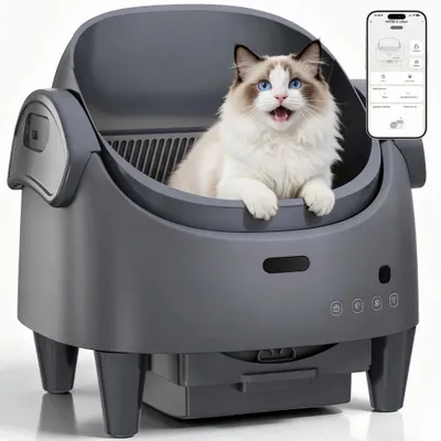 Produktbild von Selbstreinigendes Katzentoilette XXL Katzenklo mit App-Steuerung, für Große Katzen, Mehrkatzenhaus, 15-fach Anti-Klemm-Sensoren, Geruchsarm, Leise