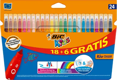 Produktbild von BIC Kids Kid Farbe, 18 + 6st gratis