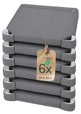 Produktbild von Sitzkissen Stuhlkissen Indoor & Outdoor 6er Set 40x40 cm - Anthrazit - etérea Ella Stuhl Kissen Auflage