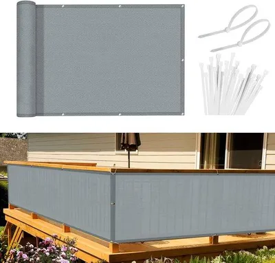 Produktbild von Famanu Balkonschirm 90 x 500 cm - lichttransparent, wind- und UV-Schutz