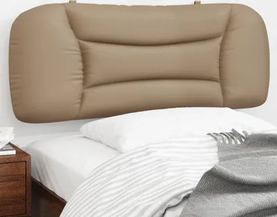 Produktbild von Design Kopfteil-Kissen Cappuccino-Braun 100 cm Kunstleder, Kopfteile 2024 Neu