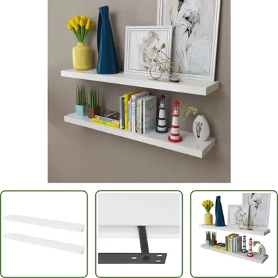 Produktbild von The Living Store Wandregale 2 Stk. MDF Weiß