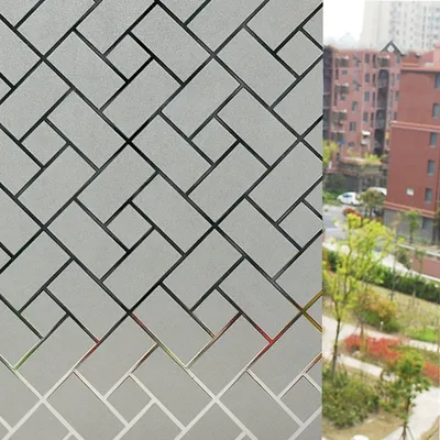 Produktbild von Fensterfolie statisch haftend Sichtschutzfolie Selbstklebend Klebefolie Milchglasfolie Fenster Folie Milchglas Dekofolie für Bad Küche Anti-UV - Kreuz - 44.5 x 200 cm