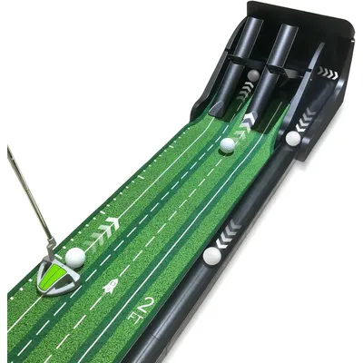 Produktbild von Puttingmatte Golfmatte Putting-Trainer - Wippenmodell mit automatischer Rückkehr - Schwarz - Drinnen und draußen