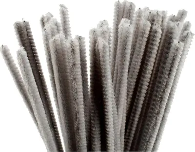 Produktbild von Chenilledraht, Stärke: 6 mm, L 30 cm, Grau, 50Stck.