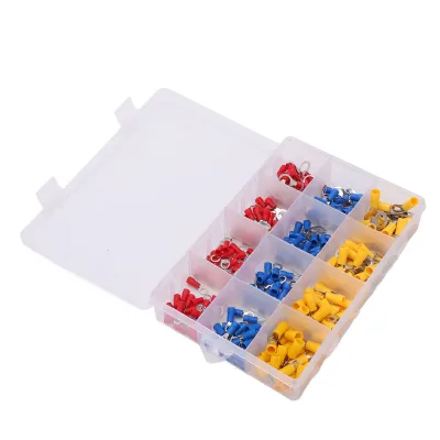 Imagen del producto de Kit de terminales de anillo mixto, juego de terminales para cables, conectores de crimpado de desconexión rápida, surtido de conectores de crimpado, juego de terminales para cables, conectores eléctricos