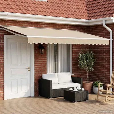 Image de vidaXL Store à enroulement manuel beige 4,5 × 3 m