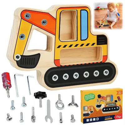Produktbild von Montessori-Spielzeug, Holz-Schraubenbrett – Lernspielzeug – Motorikbrett – Sinnesspielzeug – Geschenk für Kinder – Für Kinder im Alter von 3 bis 5 Jahren