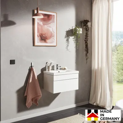Produktbild von HOME DELUXE - Badmöbel-Set - WANGEROOGE weiß - Small - inkl. Waschbecken und komplettem Zubehör - Größe Waschbecken: ca. 60 cm I Badezimmermöbel Waschtisch Badmöbelset