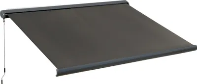Produktbild von Elektromarkise, mit Fernsteuerung, inkl. Bausatz für Montage, Metallrahmen, dunkelgrau, 3 x 2,5 m