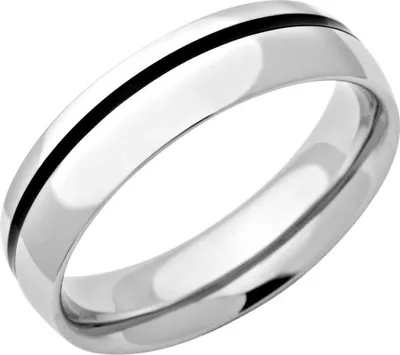 Produktbild von Edelstahlring glänzend Silber mit schwarzem Inlay 6mm Unique - R9114