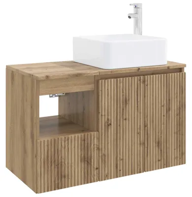 Image de vidaXL Ensemble de meubles de salle de bain, 2 pièces, en bois stratifié imitation chêne artisanal