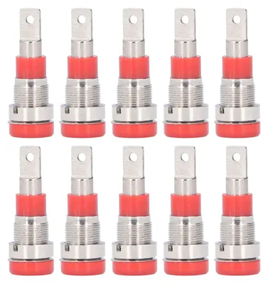 Image de 10 fiches bananes de 4 mm, haute performance, longue durée de vie, outils de connexion électrique, rouge