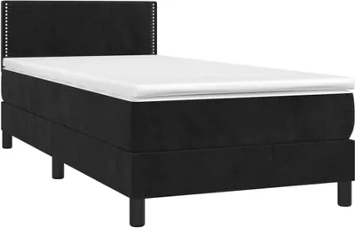 Produktbild von vidaXL Boxspringbett mit Matratze Schwarz 90x190 cm Samt
