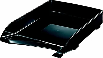 Zdjęcie produktu dla Tacka na listy Elegancka plastikowa tacka A4 czarna Opakowanie 4 szt