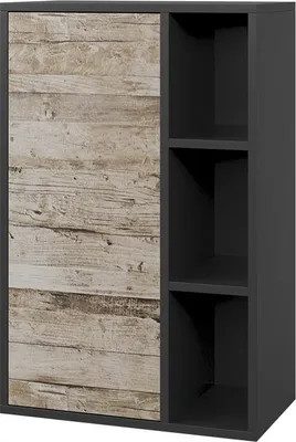 Produktbild von Hängeschrank Vicco Berno Schwarz/Sandeiche 50.1 x 78.4 cm mit 3 offenen Fächern, Model 57816