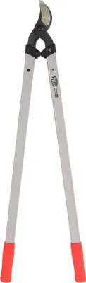 A pair of pruning shears on a white background.