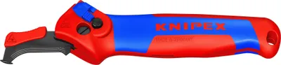 Produktbild von KNIPEX Abisolierwerkzeug 16 50 145 SB Ratschenfunktion, für Kabelabmantelung bis 7mm Wandstärke, 146x30x42 mm, ergonomischer Griff, glasfaserverstärkter Kunststoff & gehärteter Stahl, integrierte Befestigungsöse, Klinge mit 4 Rastpositionen.