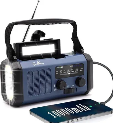 Image de Kit d'urgence avec radio solaire, lampe de poche et batterie externe