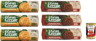 Produktbild von Mulino Bianco Gran Cereale Classico und schokolade korn getreide kekse Multi Cerealien 6x 250g + Italian Gourmet polpa 400g