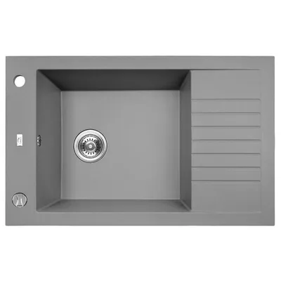 Immagine prodotto di Lavello di design in granito a 1 vasca con scarico corto grigio