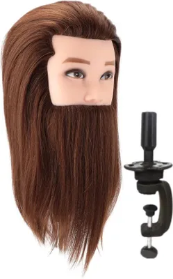 Immagine prodotto di Testa professionale per parrucchieri Testa di formazione 100% capelli umani - Marrone