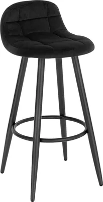 Produktbild von WOLTU Barhocker, Barstuhl, gepolsterter Küchenhocker, mit Samtbezug, Rückenlehne und Fußstütze, Design Hocker, Tresenhocker, Thekenhocker, Sitzhöhe 70 cm, Schwarz