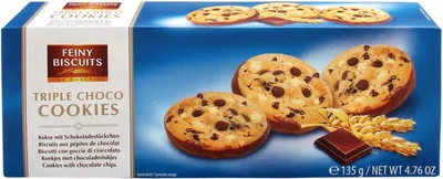 Produktbild von Feiny Biscuits Dreifach-Schoko-Kekse 135 g