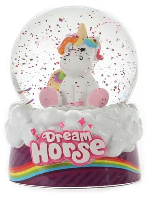 Produktbild von Toi-Toys - Schneekugel - Einhorn Dekoration Weihnachten Schnee sitzend