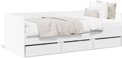 Produktbild von vidaXL Tagesbett mit Schubladen ohne Matratze Weiß 90x200 cm