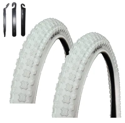 Produktbild von 2 x Kenda K-51 Fahrradreifen BMX 20 x 2,25 (58-406) Weiß inkl. Reifenheber