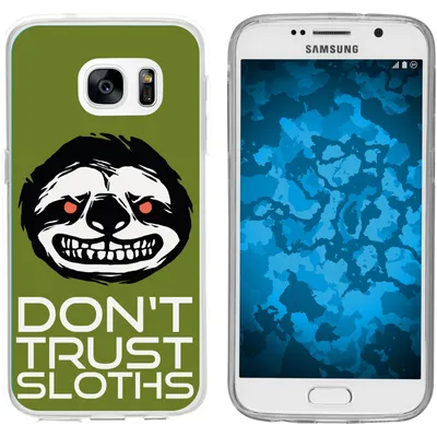 Produktbild von PhoneNatic Case kompatibel mit Samsung Galaxy S7 Silikon-Hülle Crazy Animals Faultier M3