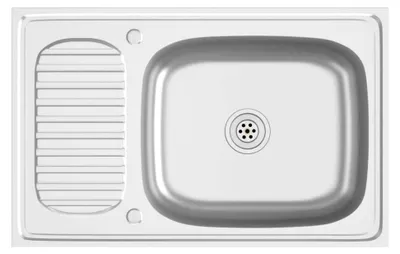 Produktbild von Küchenspüle mit Abtropfset aus Edelstahl 800x500x155mm