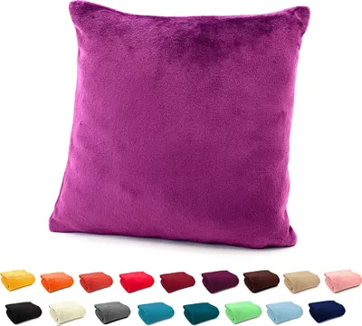 Produktbild von heimtexland ® Flanell Kuschel Kissen Super Soft Plüsch Deko Kissenhülle Typ380 Beere 48 x 48 cm