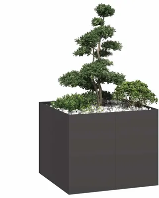 Zdjęcie produktu dla Maison Exclusive - donica ogrodowa czarna 100x100x80 cm stalowa