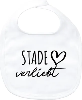 Produktbild von Huuraa Baby Lätzchen Stade verliebt White Klettverschluss  Baumwolle Latz Geschenkidee