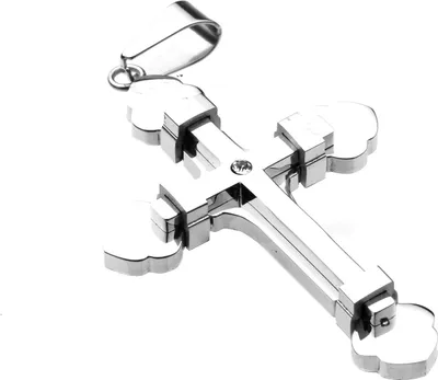 Produktbild von Edelstahl Anhänger aus 316L Kreuz mit Stein