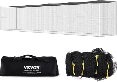 Produktbild von VEVOR Baseball-Schlagkäfig-Netz mit Rahmen und Netz für Zuhause oder Hinterhof 70 Fuß, Baseballkäfig-Netz zum Schlagen und Aufstellen, Baseballnetz, Schlagkäfig, für Kinder oder Erwachsene Schwarz