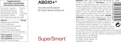 Image de SuperSmart Organic ABG10+ - Ail noir Dietary Supplement - 60 Gél. Vég.